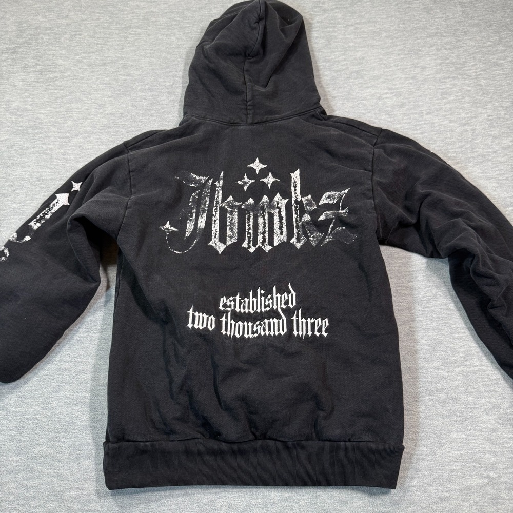 Jabbawockeez old English hoodie Adult Small Black Heavyweight‎ 19x25
